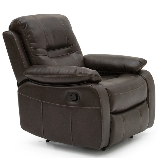 Dorchester Recliner Sofa Chair In Brown Faux Leather Furniture in Fashion