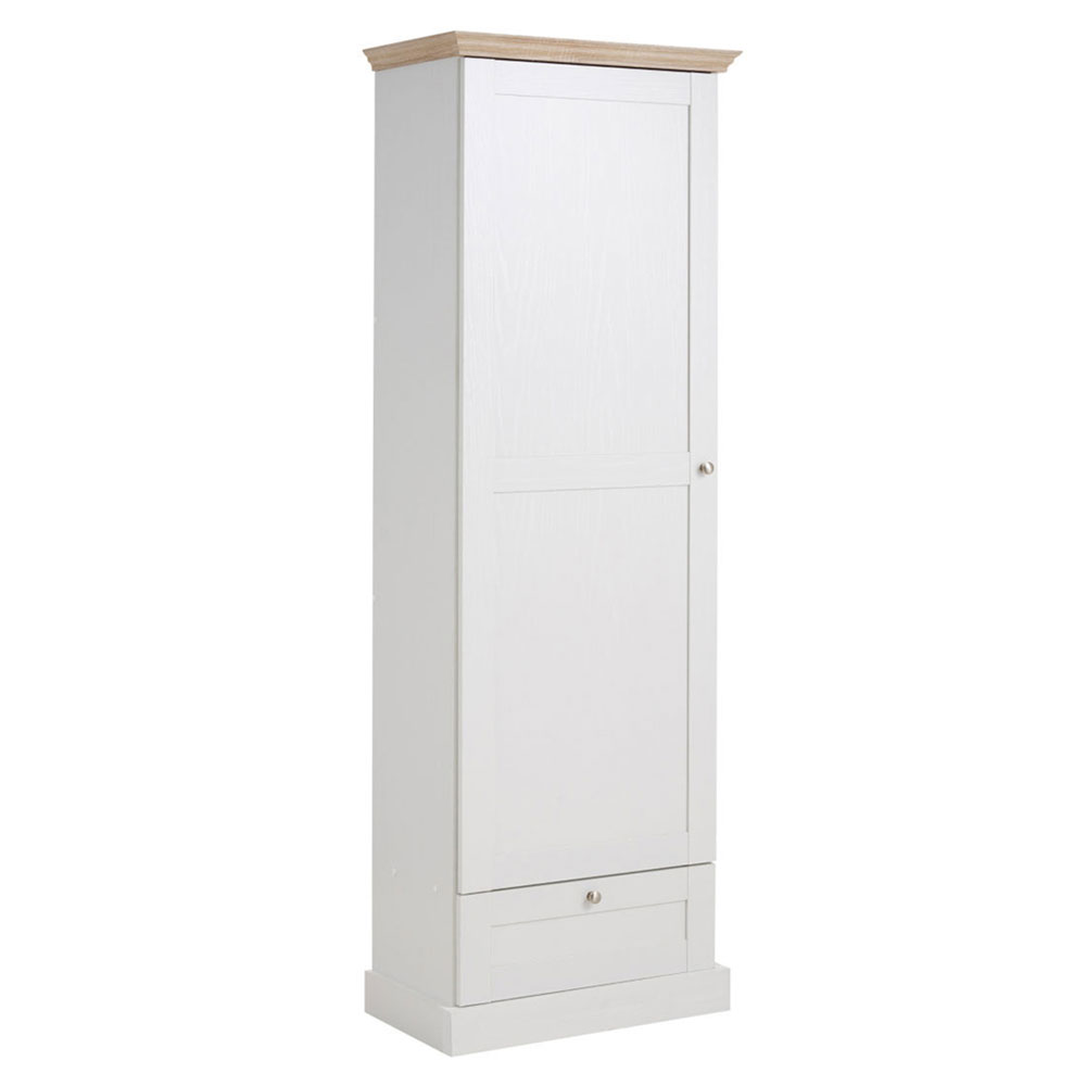 Dorelan Tall Wooden Storage Cabinet in White and Oak