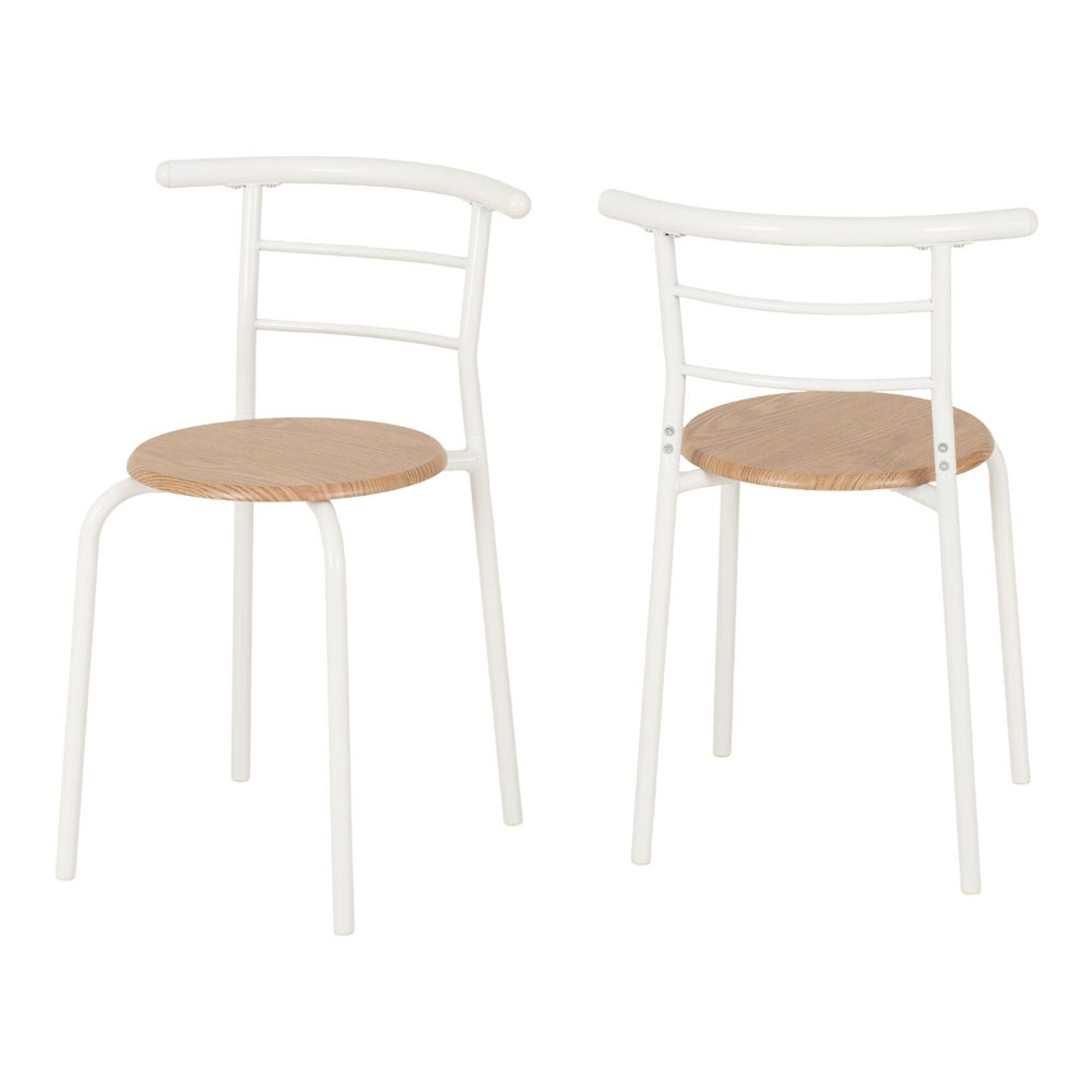 Dorevo Wooden Dining Table with 2 Chairs in White and Oak