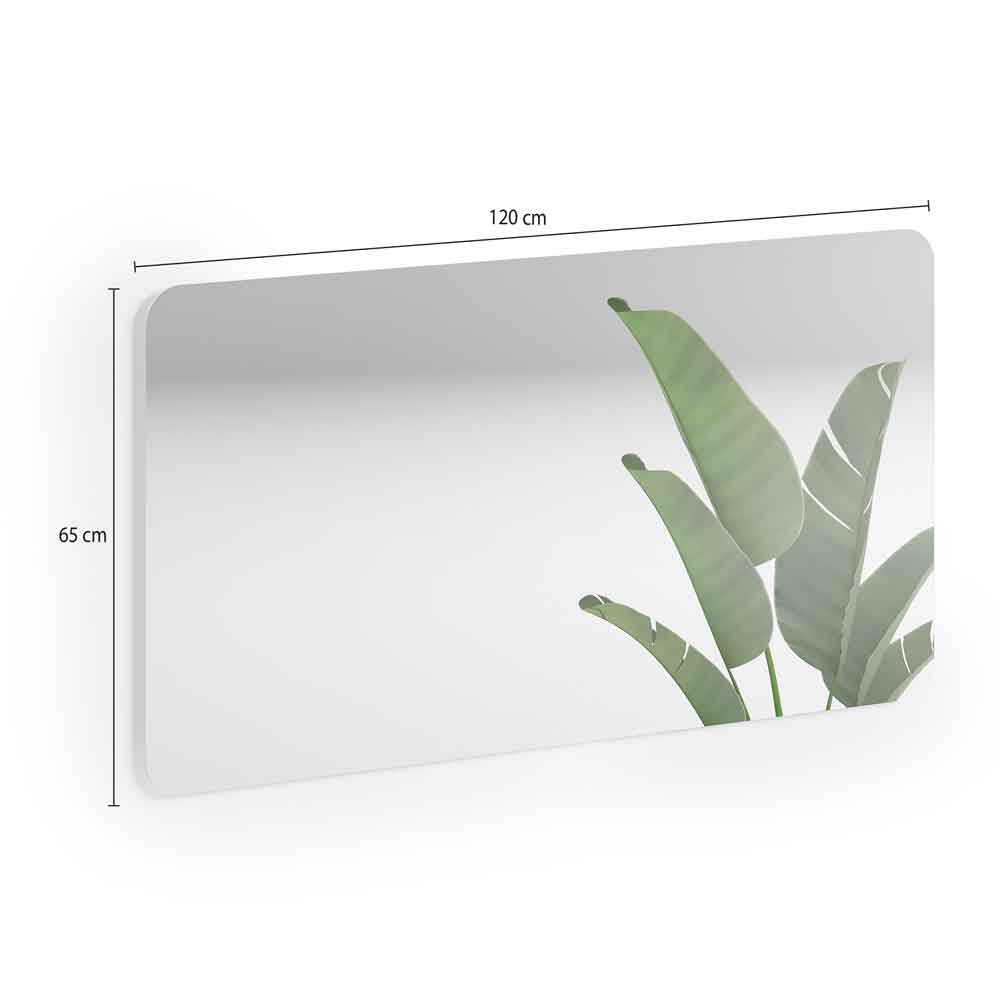 Dorian Glass Wall Mirror with Light Oak Wooden Frame