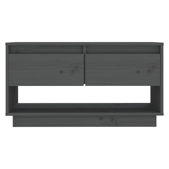 Doric Solid Pinewood TV Stand With 2 Drawers In Grey_3