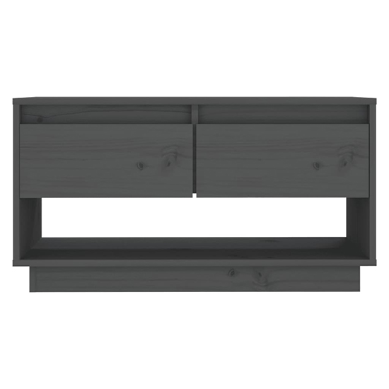 Doric Solid Pinewood TV Stand With 2 Drawers In Grey