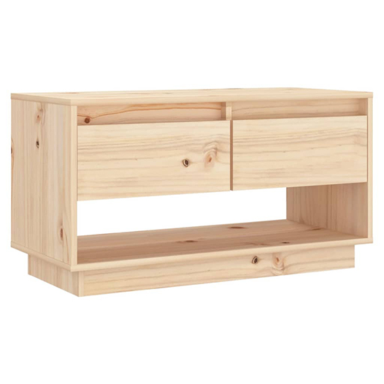 Doric Solid Pinewood TV Stand With 2 Drawers In Natural_2
