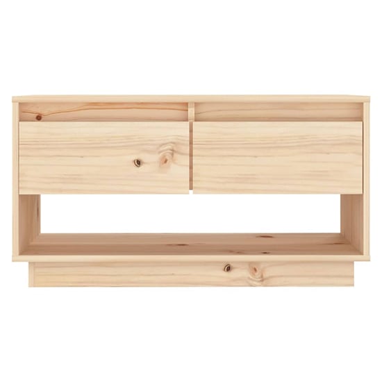 Doric Solid Pinewood TV Stand With 2 Drawers In Natural_3