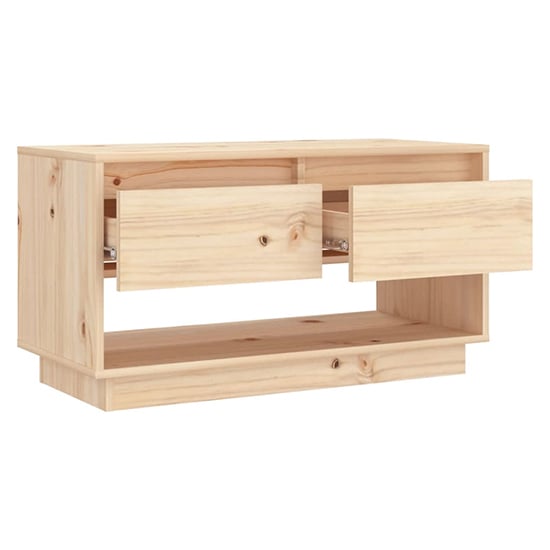 Doric Solid Pinewood TV Stand With 2 Drawers In Natural_4
