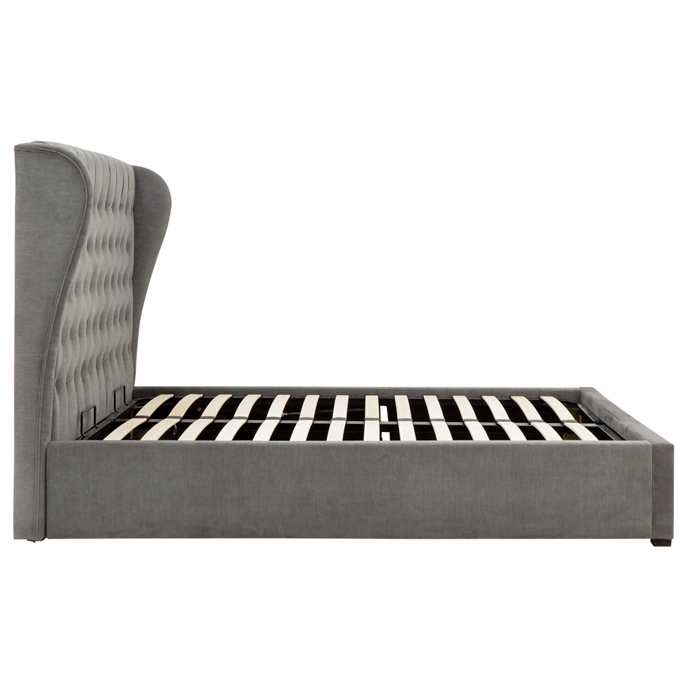 Dorking Fabric Ottoman Storage Double Bed In Grey