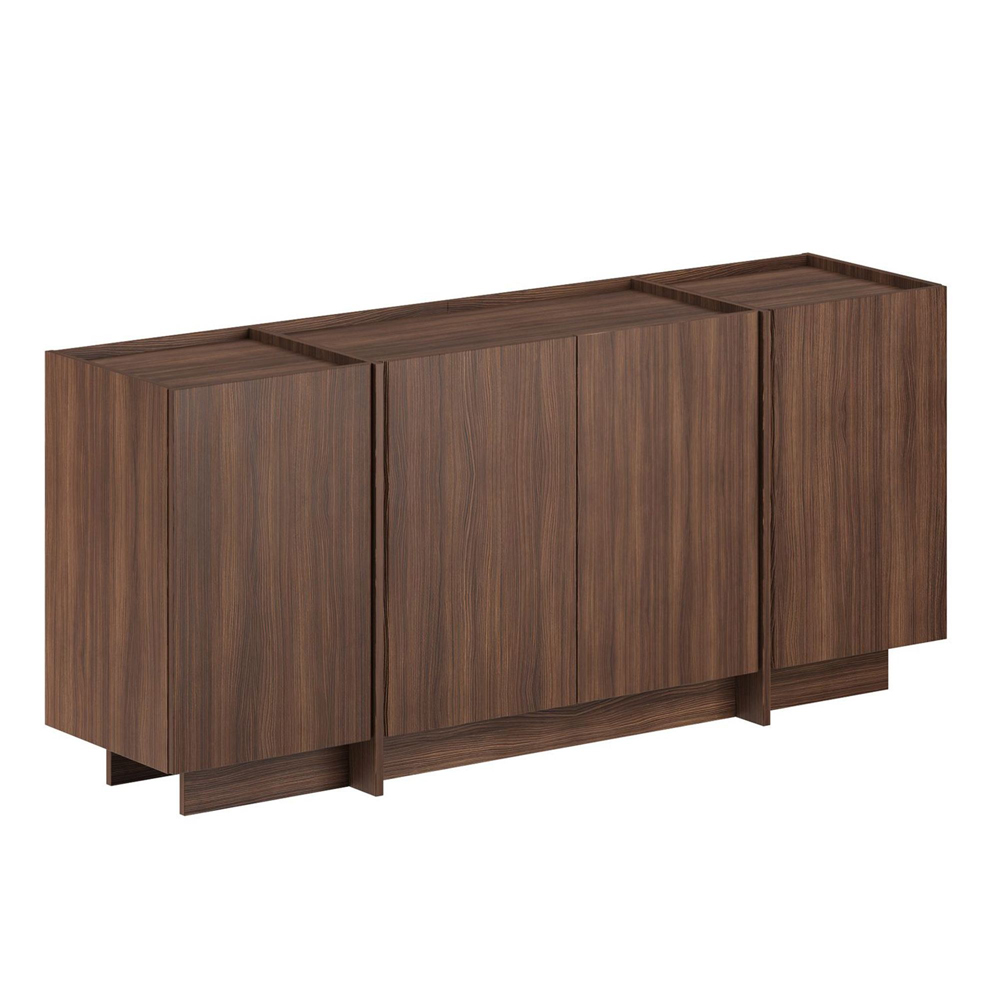 Dormin Wooden Sideboard with 4 Doors in Milano and Walnut
