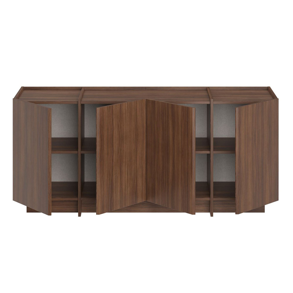 Dormin Wooden Sideboard with 4 Doors in Milano and Walnut