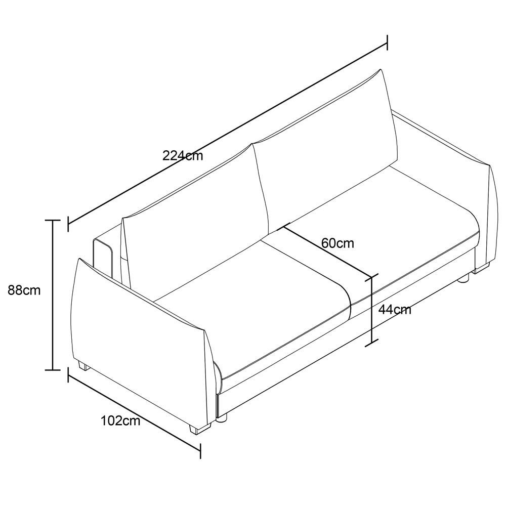 Dormira Fabric Sofa Bed in Grey