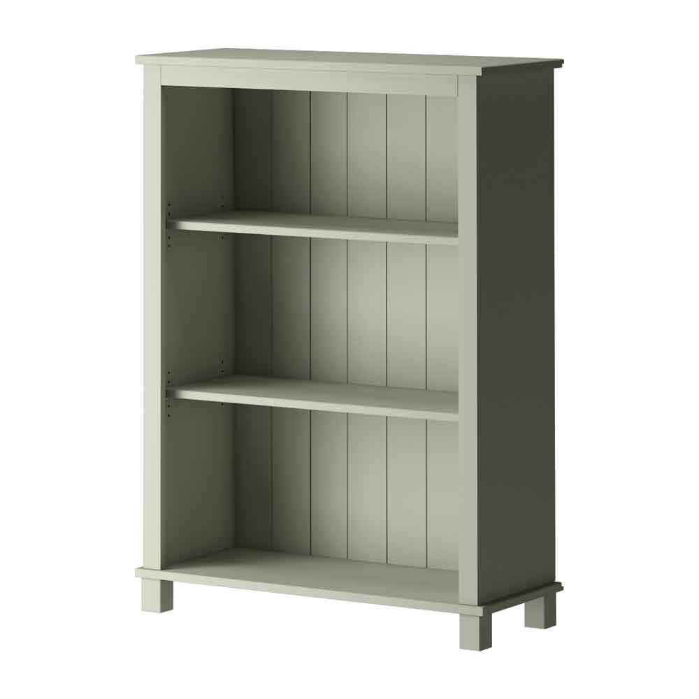 Dorvian Wooden Bookcase with 3 Shelves in Green