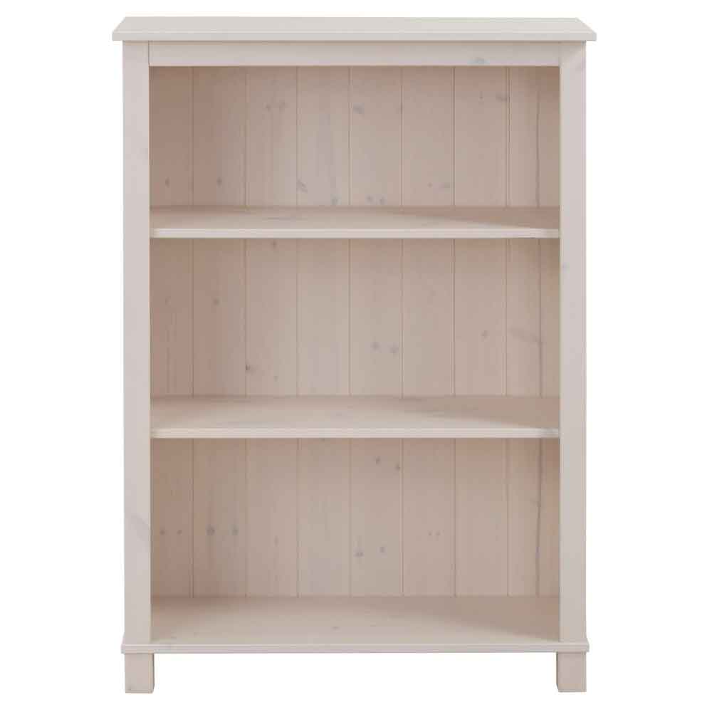 Dorvian Wooden Bookcase with 3 Shelves in White