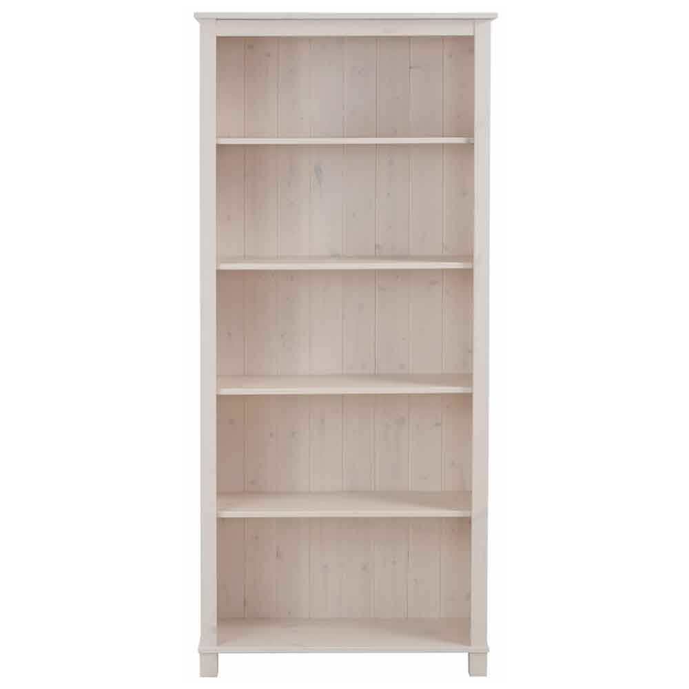 Dorvian Wooden Bookcase with 5 Shelves in White