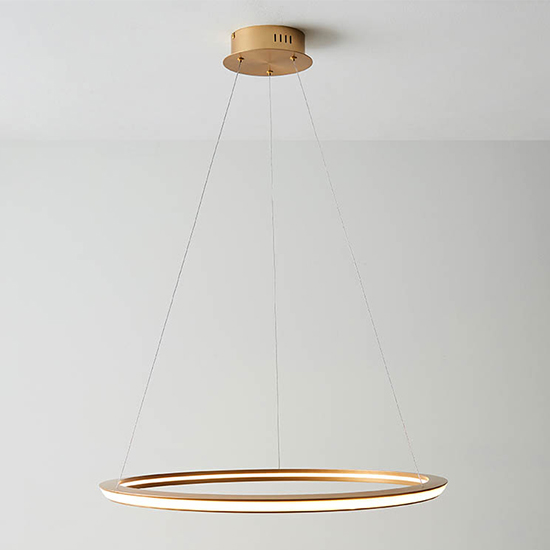 Photo of Dothan led ring ceiling pendant light in satin gold