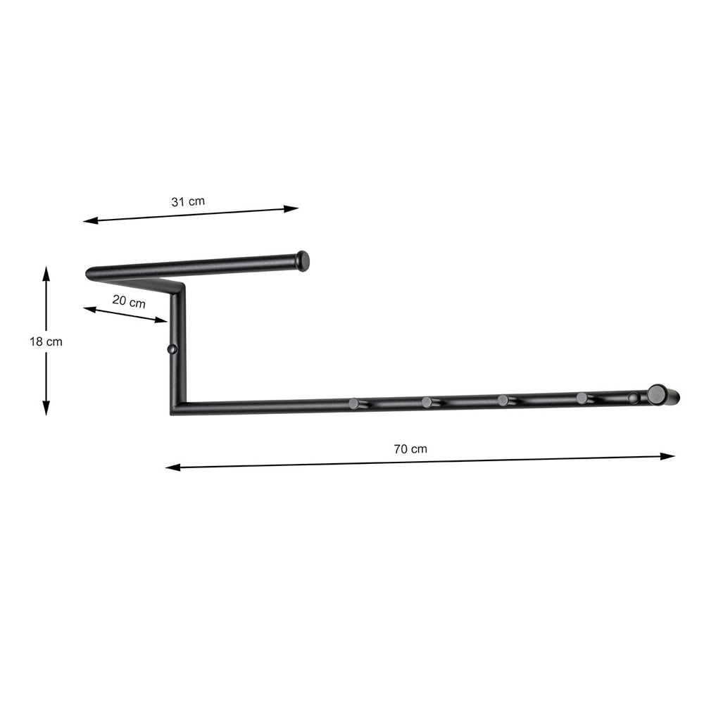 Dothan Metal Wall Hung Coat Rack In Black