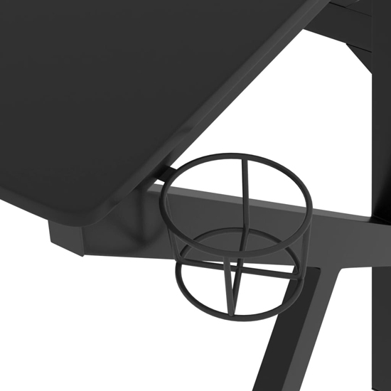 Dothan Wooden Gaming Desk In Black With K-Shape Legs