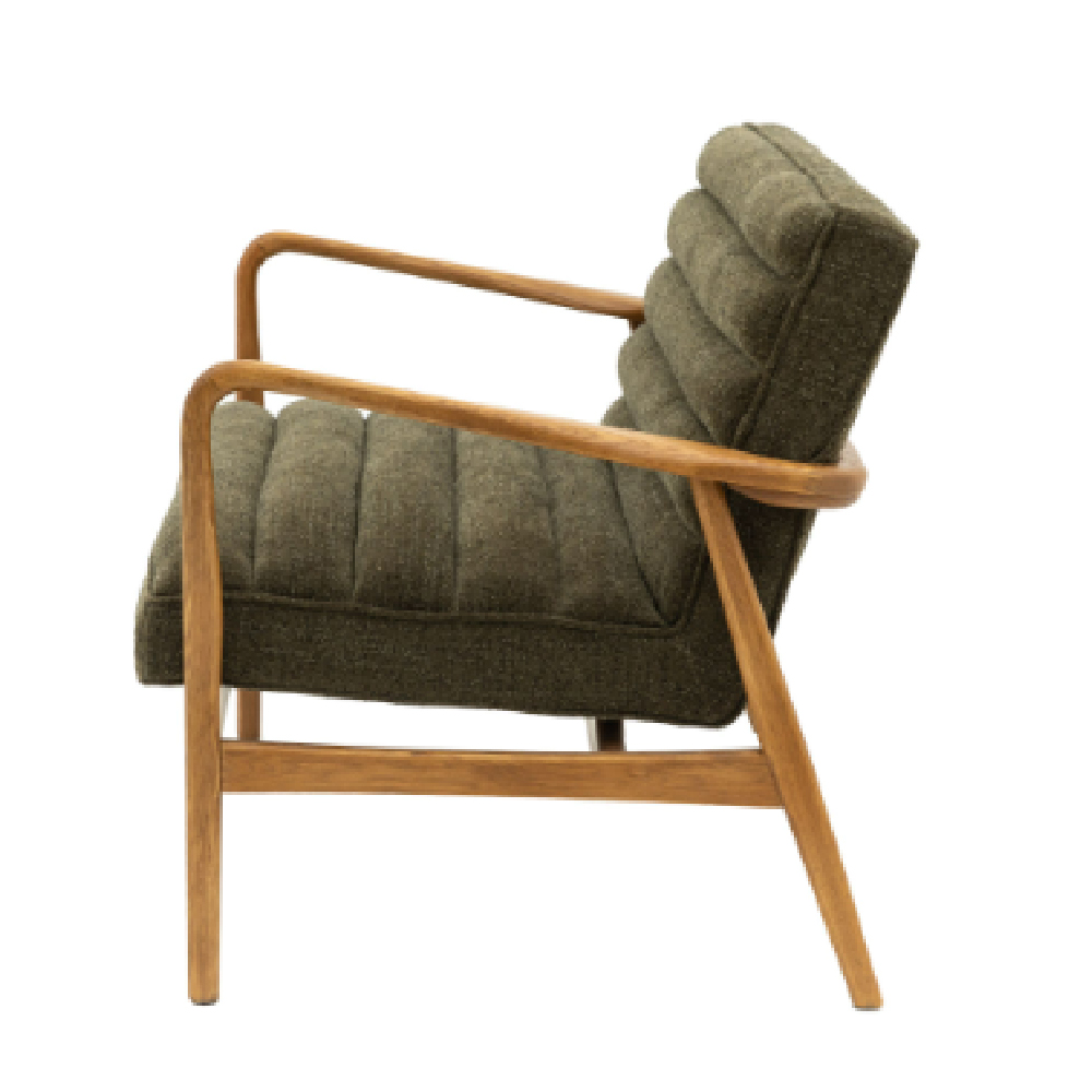 Dotson Fabric 2 Seater Sofa With Wooden Frame In Green