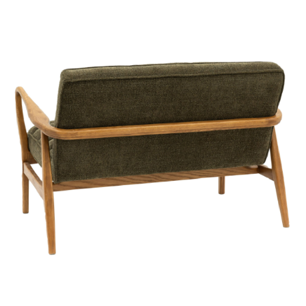 Dotson Fabric 2 Seater Sofa With Wooden Frame In Green
