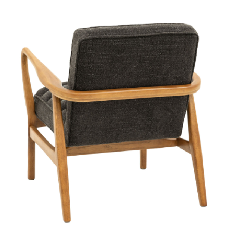 Dotson Fabric Armchair With Wooden Frame In Charcoal