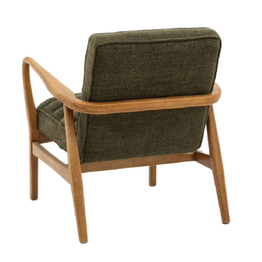 Dotson Fabric Armchair With Wooden Frame In Green