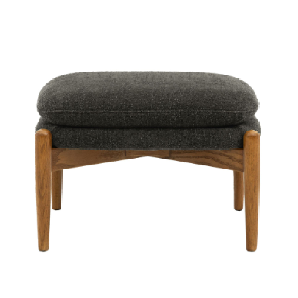 Dotson Fabric Footstool With Wooden Frame In Charcoal