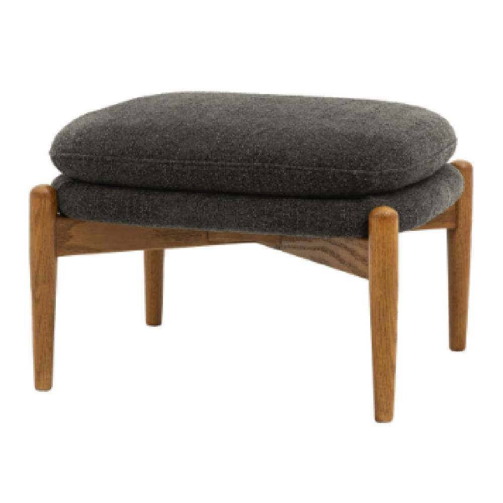 Dotson Fabric Footstool With Wooden Frame In Charcoal