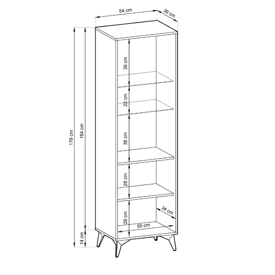 Douala Wooden Display Cabinet Tall In Evoke Oak