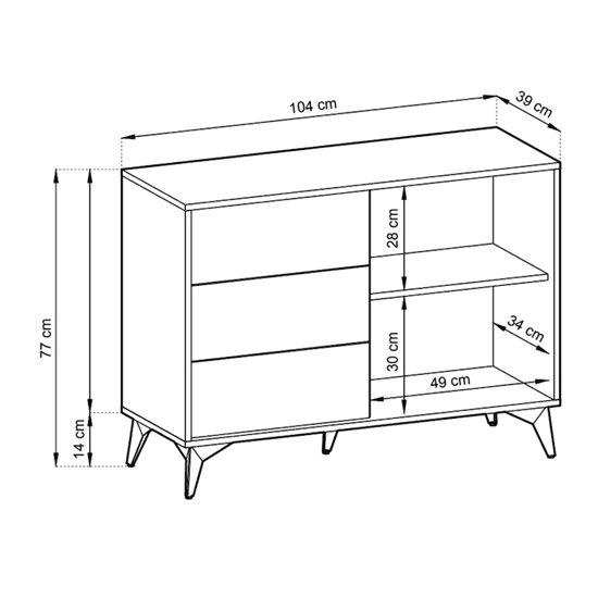 Douala Wooden Sideboard With 2 Doors 3 Drawers In Evoke Oak