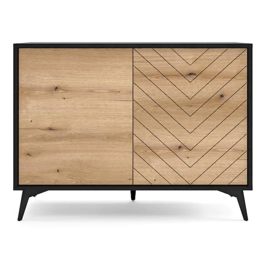 Douala Wooden Sideboard With 2 Doors In Evoke Oak