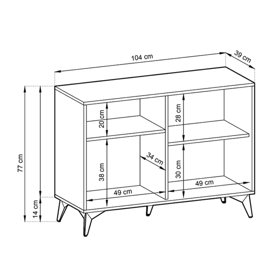 Douala Wooden Sideboard With 2 Doors In Evoke Oak