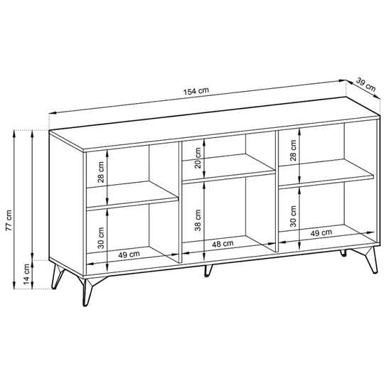Douala Wooden Sideboard Large With 3 Doors In Evoke Oak