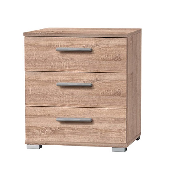 Douglas Bedside Cabinet In Sonoma Oak With 3 Drawers