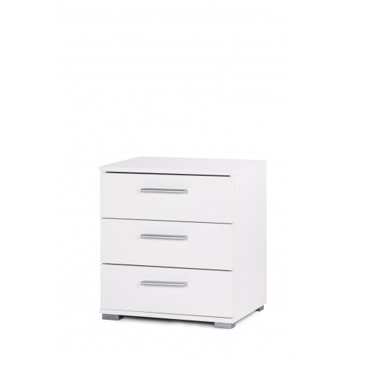 Douglas Bedside Cabinet In White With 3 Drawers | Furniture in Fashion