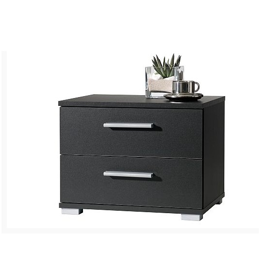 Byron Bedside Cabinet In Black With 2 Drawers Byron Bedside Cabinet In Black With 2 Drawers