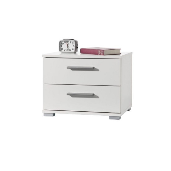 Byron Bedside Cabinet In White With 2 Drawers | Furniture in Fashion