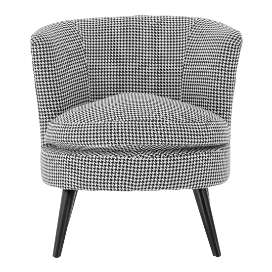 Dovat Round Fabric Bedroom Chair In Black And White FiF