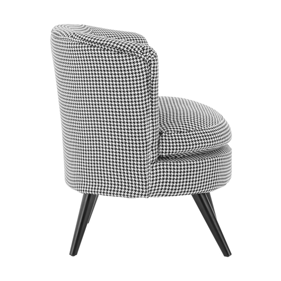 Dovat Round Fabric Bedroom Chair In Black And White FiF