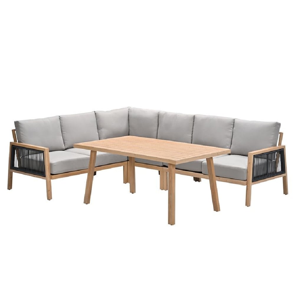 Dove Aluminium Garden Lounge Dining Set In Brown