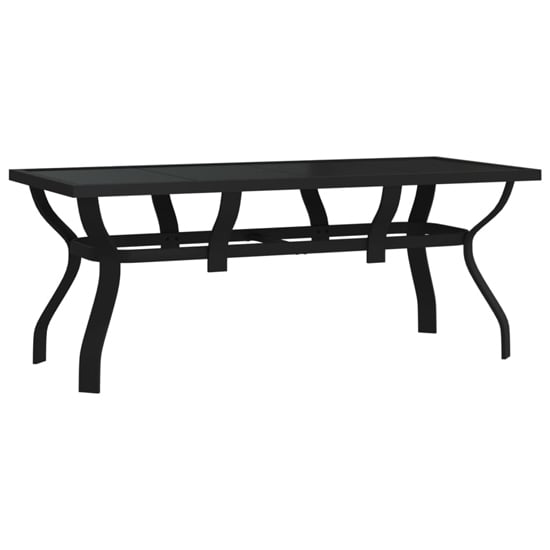 Product photograph of Dove Glass Top Garden Dining Table Large In Black from Furniture in Fashion
