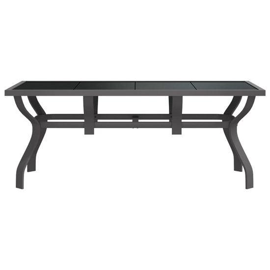 Dove Glass Top Garden Dining Table Large In Grey