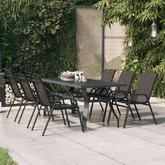 Dove Glass Top Garden Dining Table Large In Grey