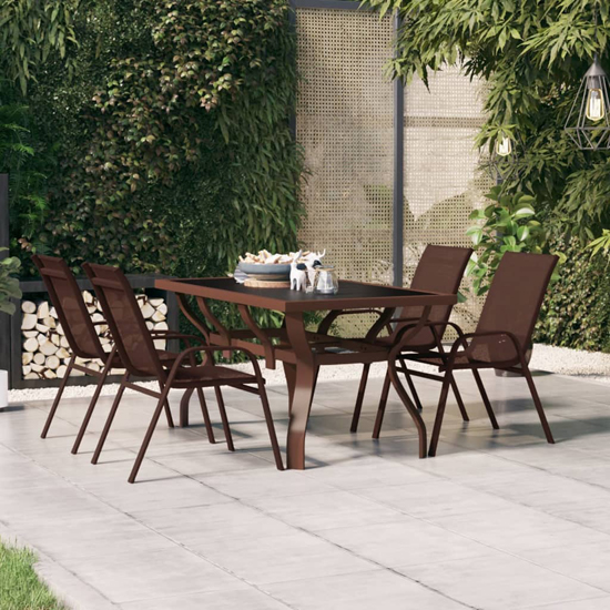 Dove Glass Top Garden Dining Table Small In Brown