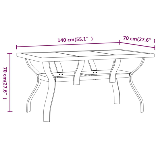 Dove Glass Top Garden Dining Table Small In Brown