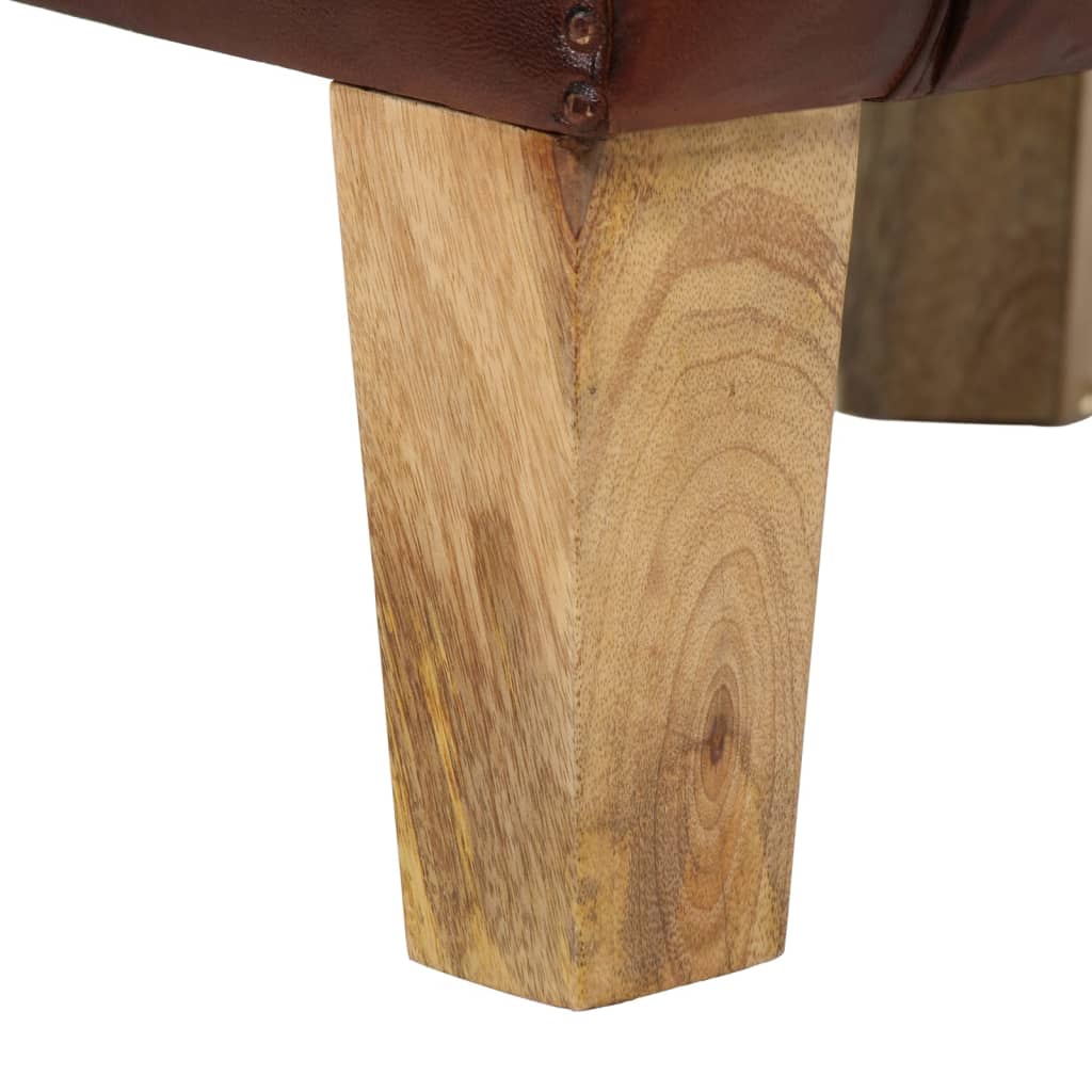 Dove Real Leather Tub Chair In Brown With Wooden Legs