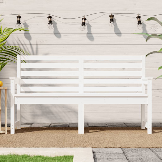Read more about Dove solid wood pine garden seating bench large in white