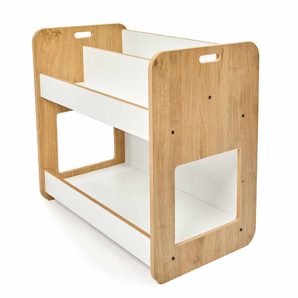 Dove Wooden Kids Bookshelf in White and Natural