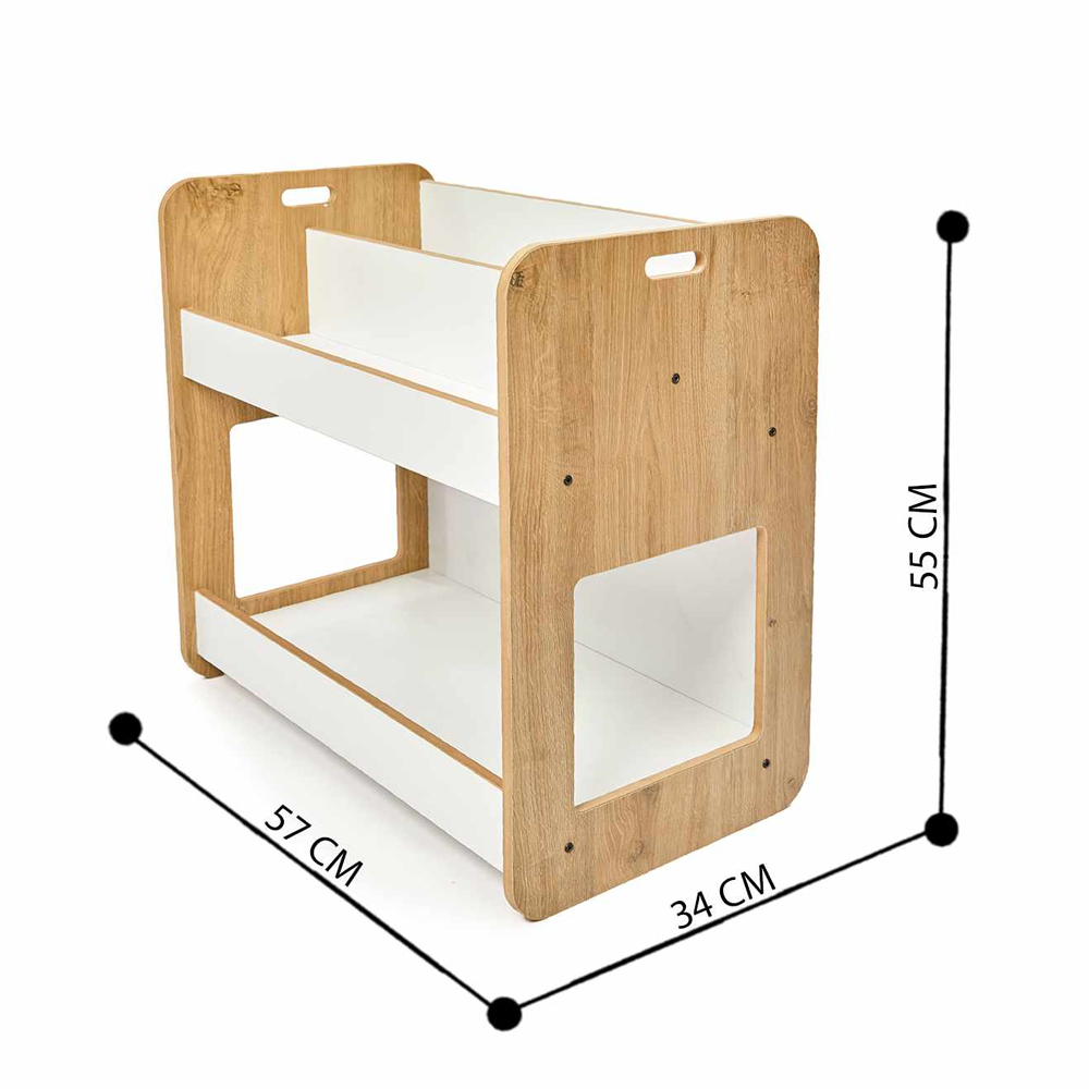 Dove Wooden Kids Bookshelf in White and Natural