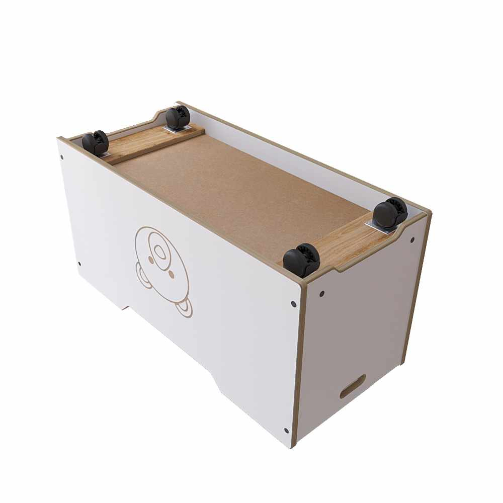 Dove Wooden Kids Storage Bookshelf in White and Natural