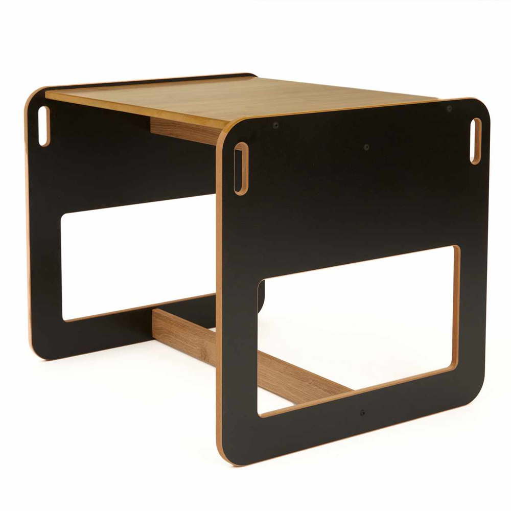 Dove Wooden Kids Table with 2 Chairs in Black and Natural
