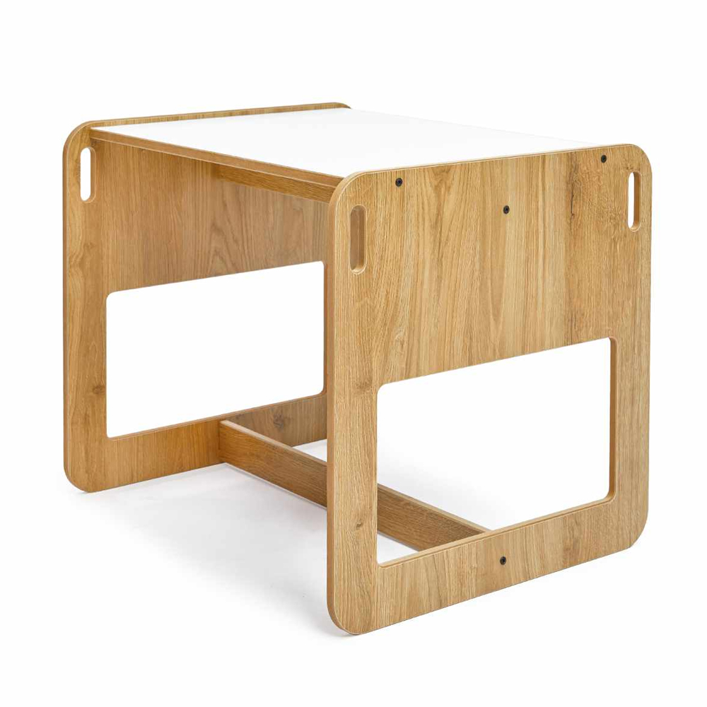 Dove Wooden Kids Table with 2 Chairs in White and Natural