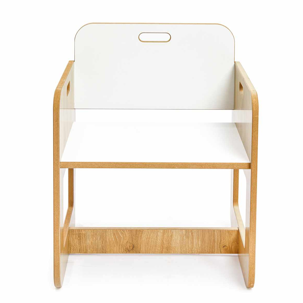 Dove Wooden Kids Table with 2 Chairs in White and Natural